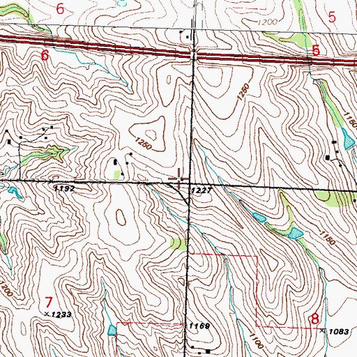 Topographic Map of Beehive School, IA