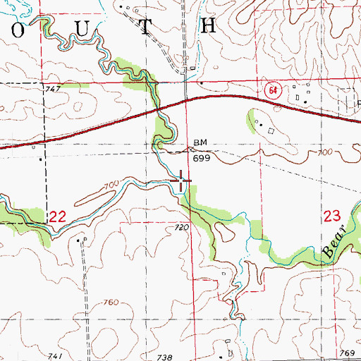 Topographic Map of Beers Creek, IA