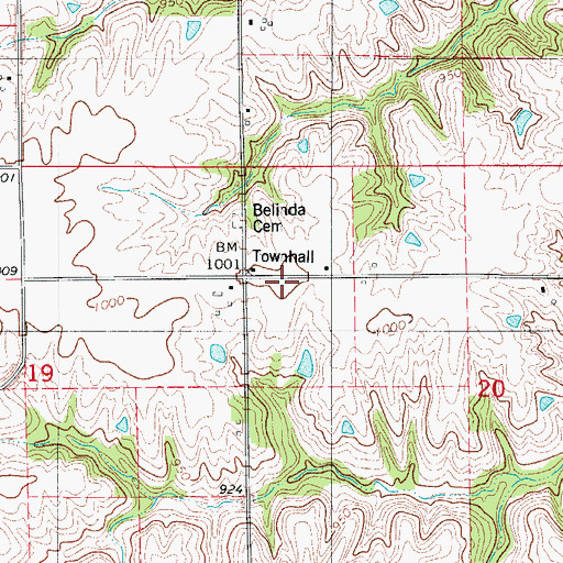 Topographic Map of Belinda School, IA