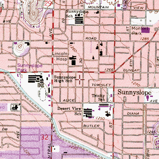 Topographic Map of John C Lincoln Hospital Heliport, AZ