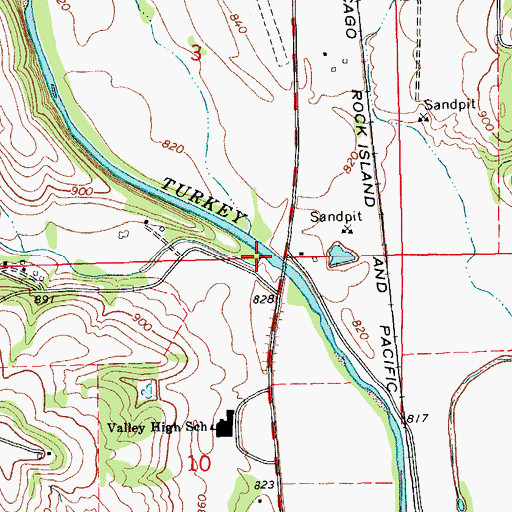 Topographic Map of Bell Creek, IA