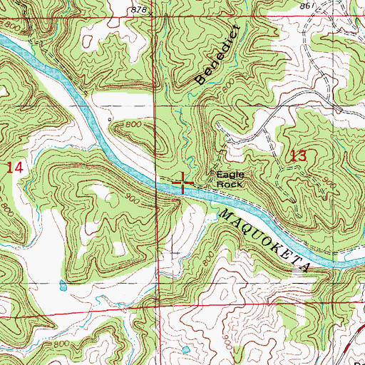 Topographic Map of Benedict Hollow, IA