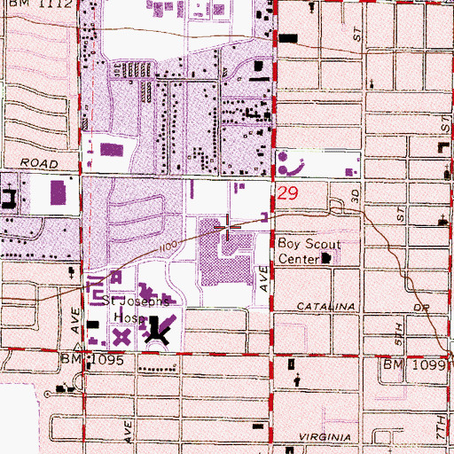 Topographic Map of United Bank Plaza Heliport, AZ