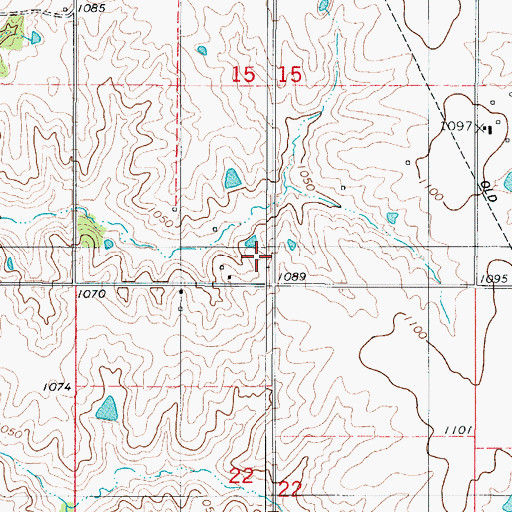 Topographic Map of Benton Center School, IA