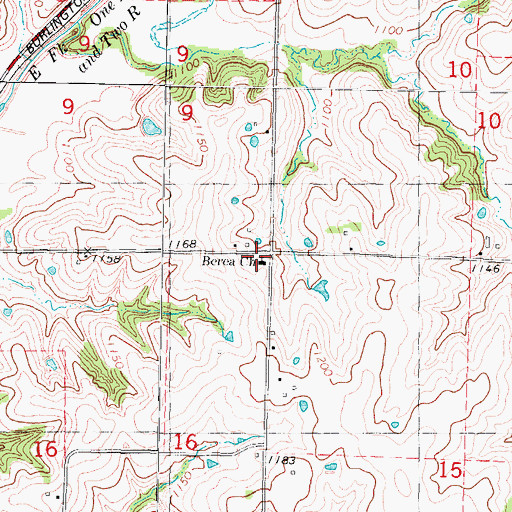 Topographic Map of Berea Church, IA