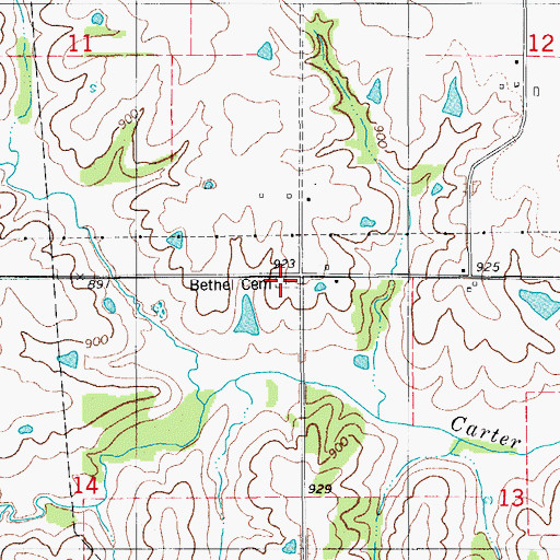 Topographic Map of Bethel Cemetery, IA