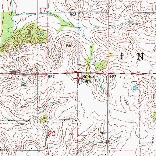 Topographic Map of Bethel Cemetery, IA