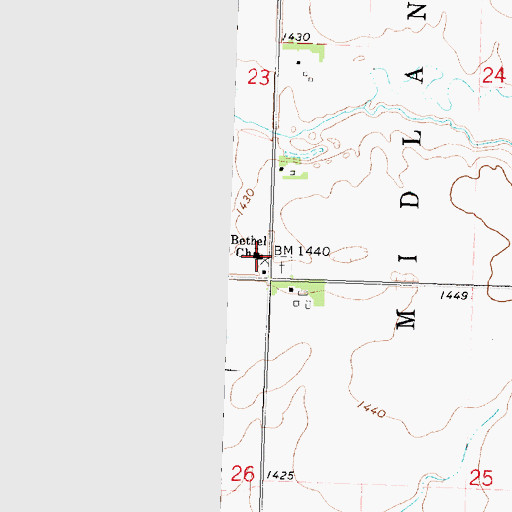 Topographic Map of Bethel Church, IA