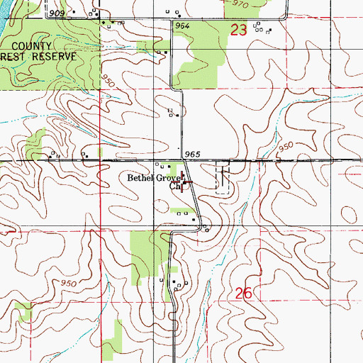 Topographic Map of Bethel Grove Church, IA