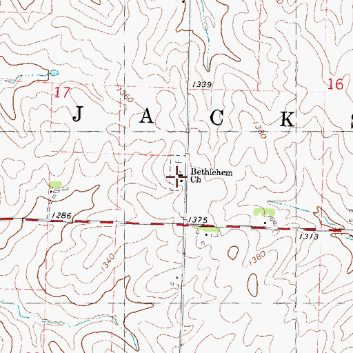 Topographic Map of Bethelhem Church, IA