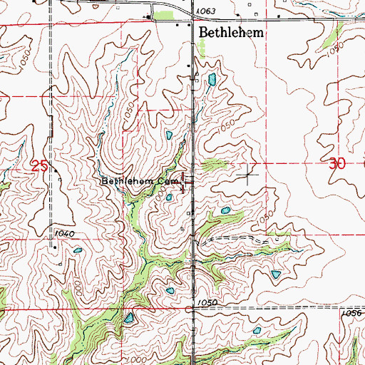 Topographic Map of Bethlehem Cemetery, IA