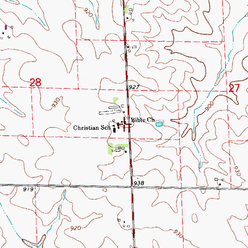 Topographic Map of Bible Church, IA
