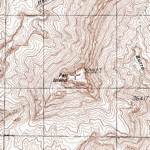 Topographic Map of Fan Island, AZ