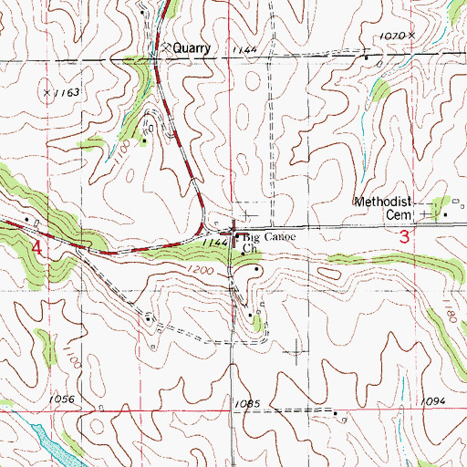 Topographic Map of Big Canoe Church, IA