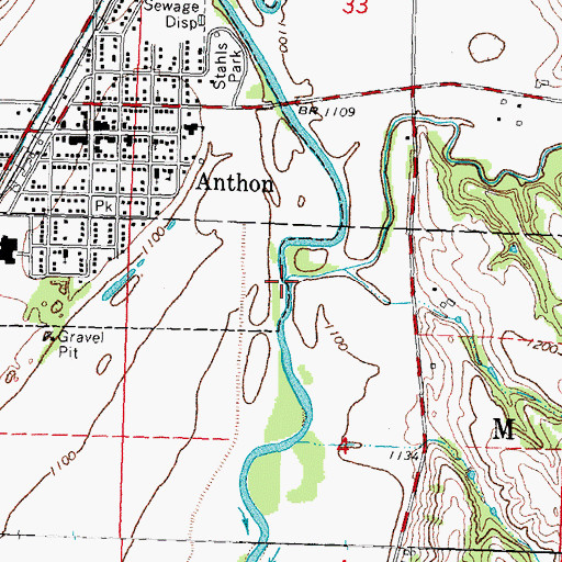 Topographic Map of Big Creek, IA
