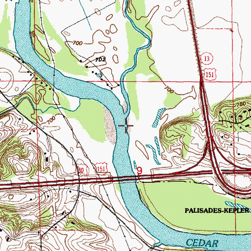Topographic Map of Big Creek, IA