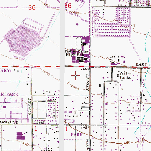 Topographic Map of Paradise Valley Hospital Emergency Department Heliport, AZ