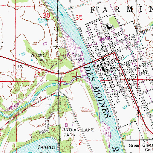 Topographic Map of Big Indian Creek, IA