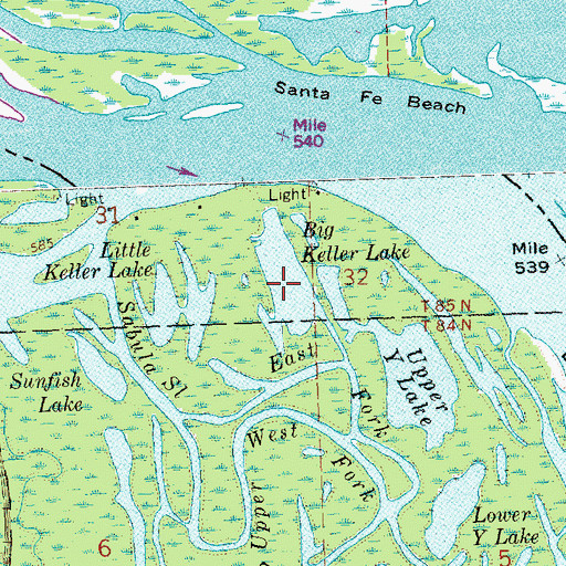 Topographic Map of Big Keller Lake, IA