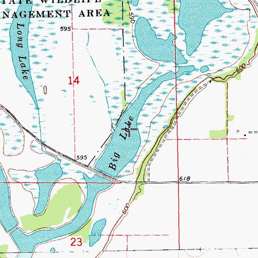 Topographic Map of Big Lake, IA