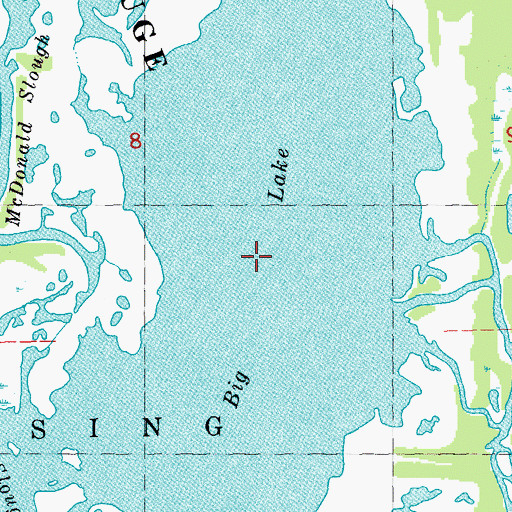 Topographic Map of Big Lake, IA