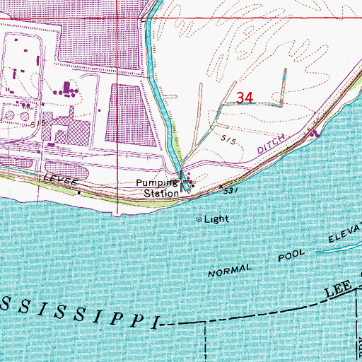 Topographic Map of Big Slough, IA