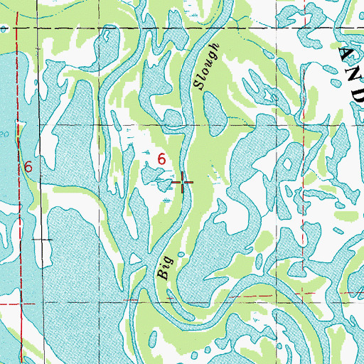 Topographic Map of Big Slough, IA