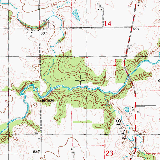 Topographic Map of Big Slough Creek, IA
