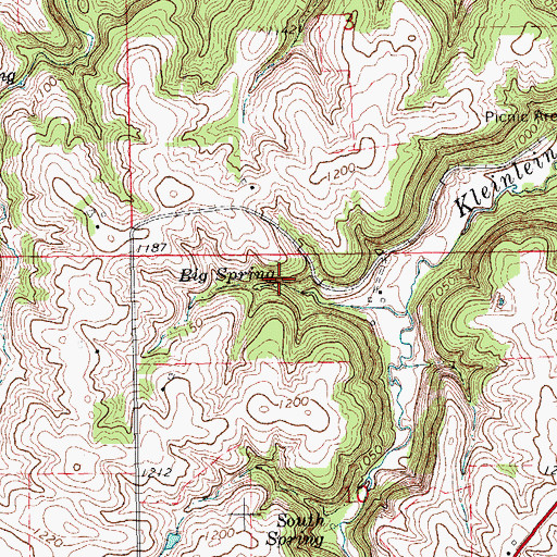 Topographic Map of Big Spring, IA