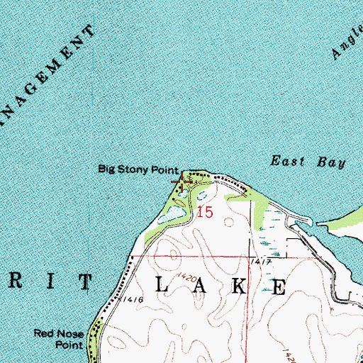Topographic Map of Big Stony Point, IA
