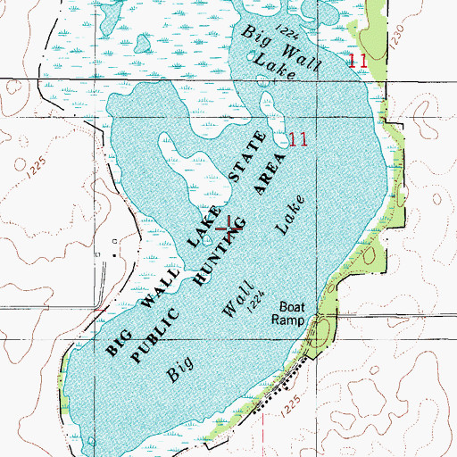 Topographic Map of Big Wall Lake, IA