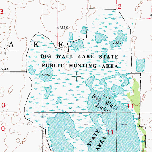 Topographic Map of Big Wall Lake Wildlife Management Area, IA