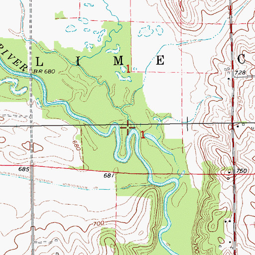 Topographic Map of Birch Creek, IA