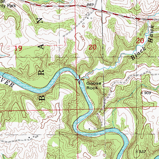 Topographic Map of Black Hawk Creek, IA