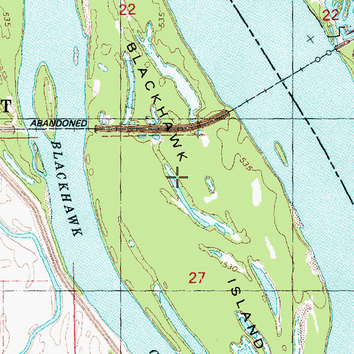 Topographic Map of Blackhawk Island, IA