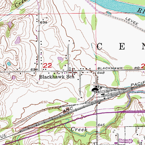 Topographic Map of Blackhawk School, IA