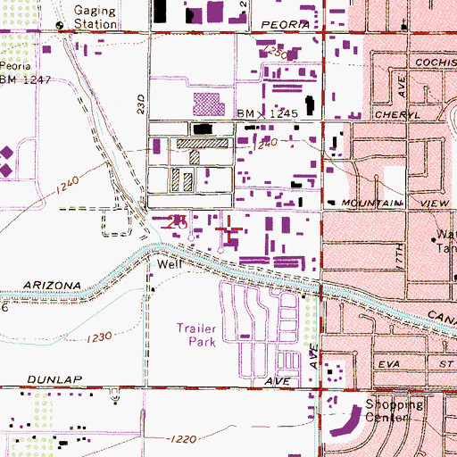 Topographic Map of Pulice Construction Heliport, AZ