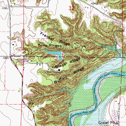 Topographic Map of Blank Ridge, IA