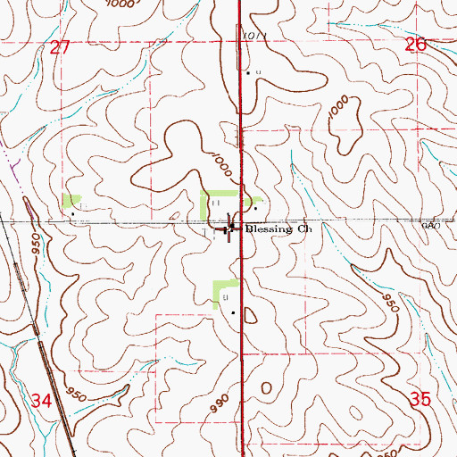 Topographic Map of Immaculate Conception of Blessed Virgin Mary Church, IA