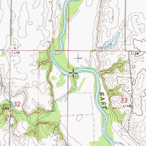 Topographic Map of Bloody Run, IA