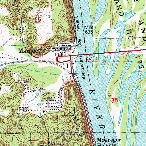 Topographic Map of Bloody Run, IA