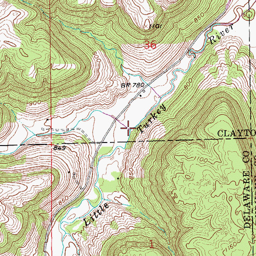 Topographic Map of Bloody Run, IA