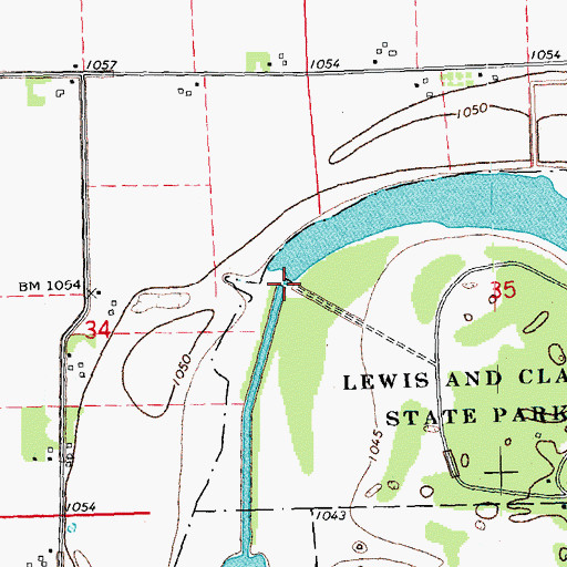 Topographic Map of Blue Lake, IA