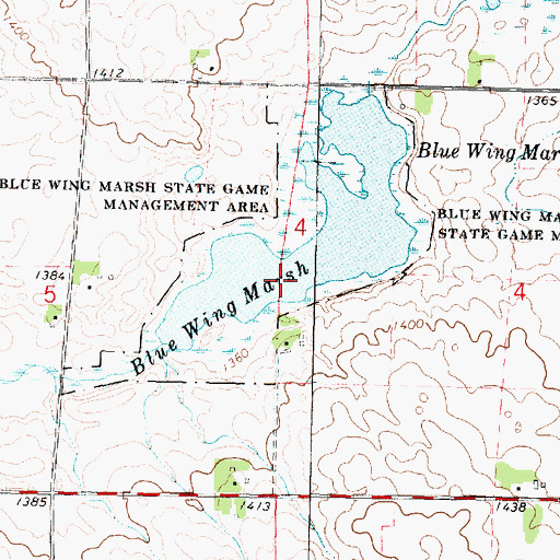 Topographic Map of Blue Wing Marsh, IA