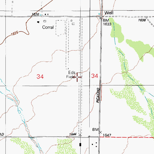 Topographic Map of Eds Field (historical), AZ