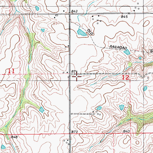 Topographic Map of Bluff Creek School, IA