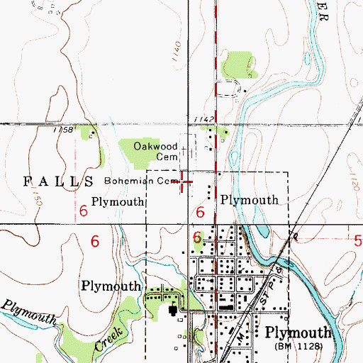Topographic Map of Bohemian Cemetery, IA