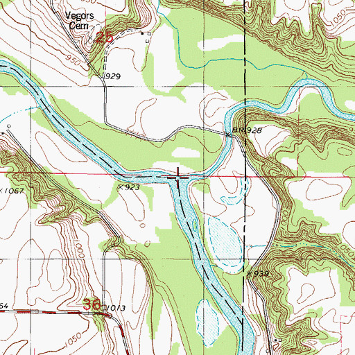 Topographic Map of Boone River, IA