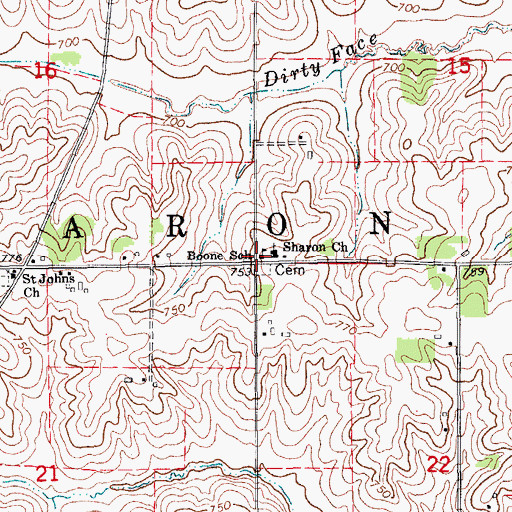 Topographic Map of Boone School, IA