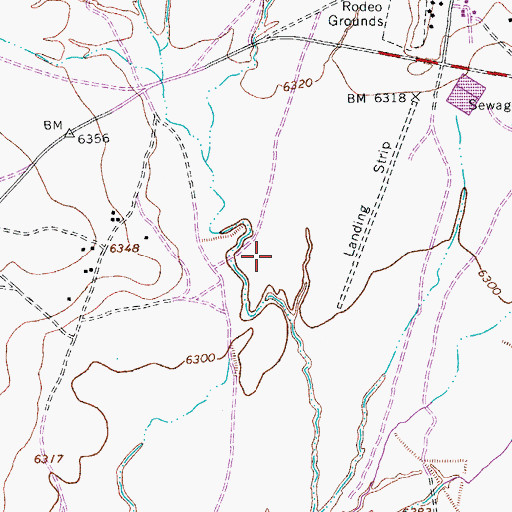 Topographic Map of Pinon Airport (historical), AZ